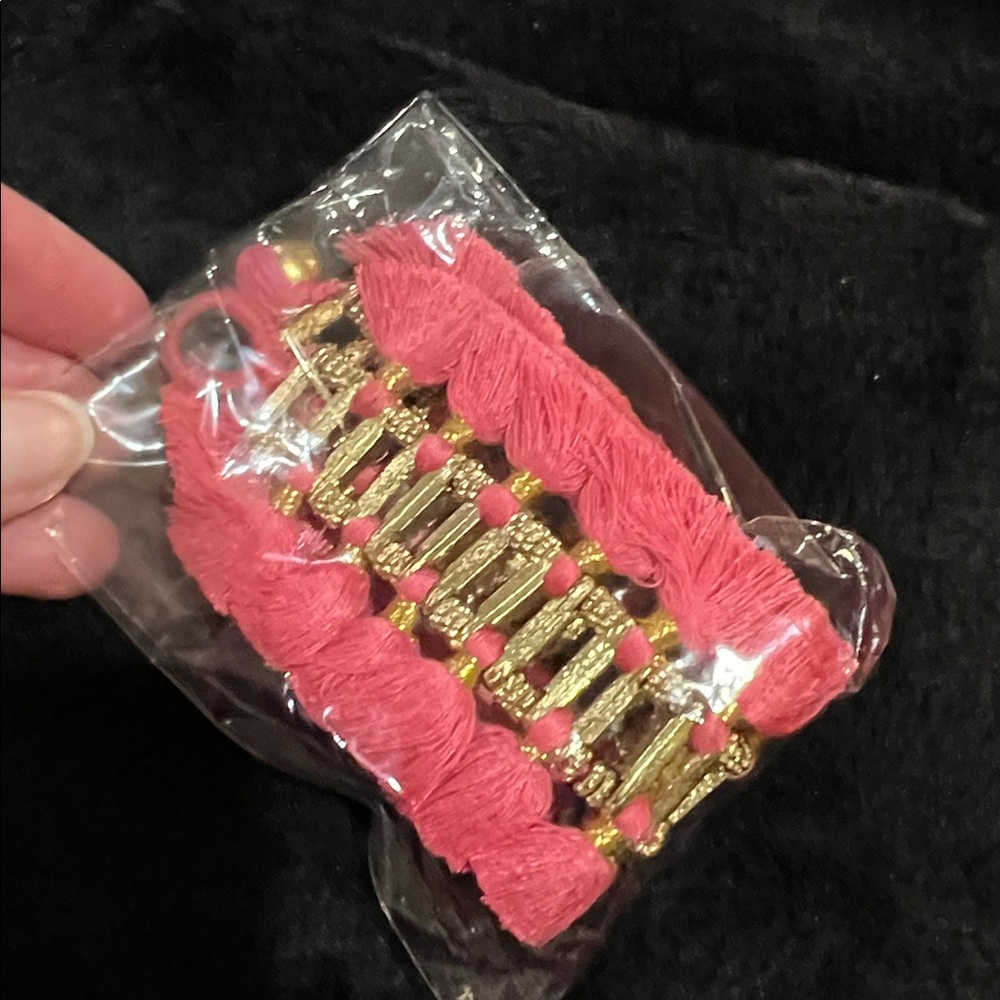 BuDhaGirl Pink and Gold Beaded Bracelet - Picture 2 of 4